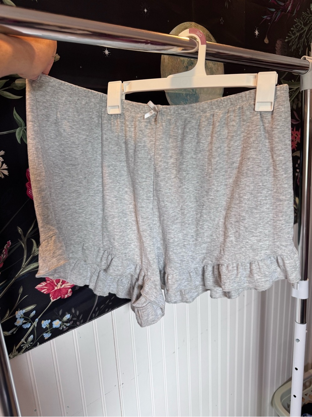 Cozy Gray Ruffle Lounge Shorts wild fable